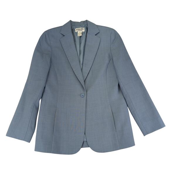 Pendleton 100% Wool One Button Blazer Jacket Women's 6P‎ Blue Longline Menswear - Picture 1 of 9